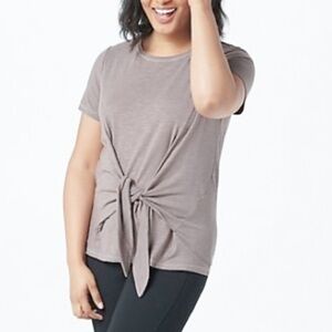 3/$25 🙌🏼 AnyBody Gray Cotton Modal Blend Tie Front Top Small